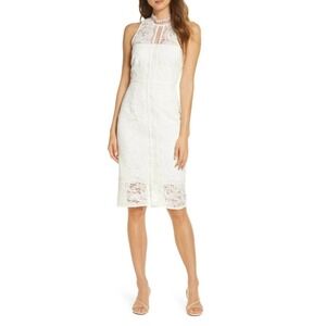 ELIZA J | NWT Illusion Lace Mock Neck Dress | 8